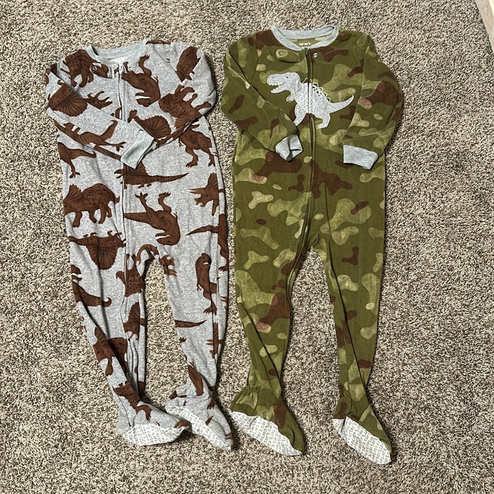Carters 3T Warm Fleece Footed Dinosaur Pajamas